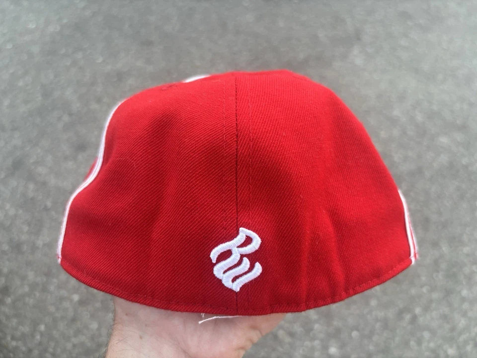 De colección Rocawear Sombrero Rojo Ajustado 7 3/8 Gorra Rap Hip Hop Streetwear Y2K 2000s Punk Foto 4 de 4