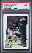 2000 Upper Deck MVP GOLD SCRIPT /100 RODNEY HARRISON PSA 8 Chargers / Patriots