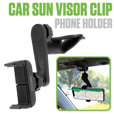 Cellet Car Sun Visor Clip Phone Holder 360° Rotating Mount for device up to 4.7''
