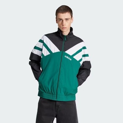 adidas Originals Track Top Collegiate Mens Full Zip Green Black Size XSL JX3053