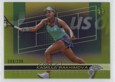2024 Topps Chrome Lime Green Refractor /299 Kamilla Rakhimova #51 Rookie RC 9et