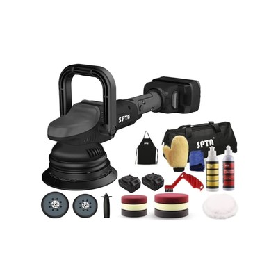 SPTA 18V Cordless Car Polisher, 15mm Orbit 2000-4800 OPM Portable Buffer Poli...