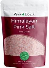 Viva Doria Natural Himalayan Crystal Pink Salt, Fine Grain, 5 Lb