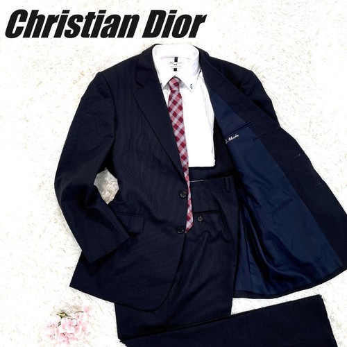 Christian Dior Monsieur, Christian Dior Pinstripe Single Breasted 2 Button Suit Set Wool Made In Japan