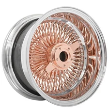 13x7" LA Wire Reverse 100-Spoke Straight Lace Chrome/Rose Gold Knock-Off (B10)