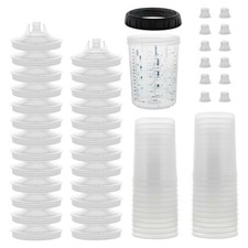 Mps Disposable Paint Spray Gun Cup Liners And Lid System 27 Ounce Kit 25 Pack