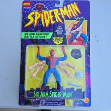 Toy Biz Spider-Man Six Arm Spider-Man Action Figure Bonus Collector Pin