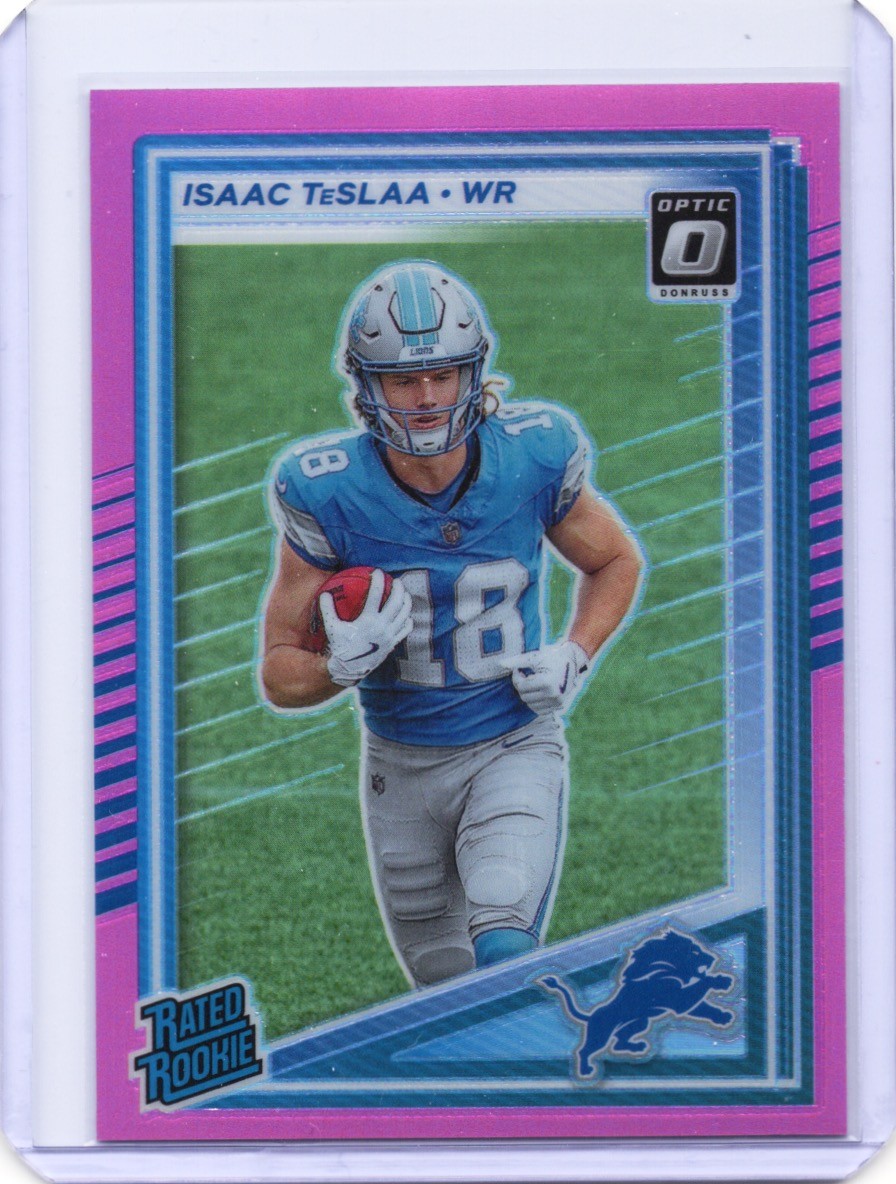 2025 Donruss #338 Isaac TeSlaa Optic Rated Rookies Preview Pink