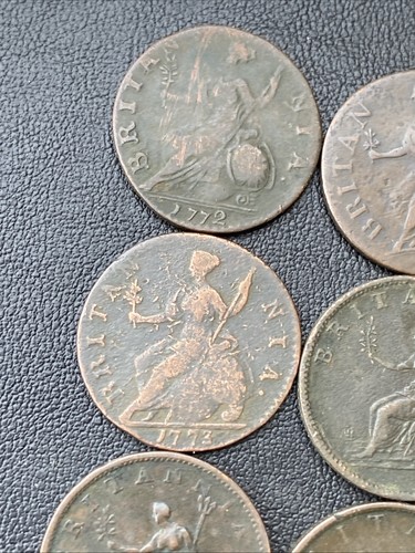 George III Half Penny Coins (6) 1772 1773 1775 1799 Georgian Copper Lot 17810 - Picture 8 of 11