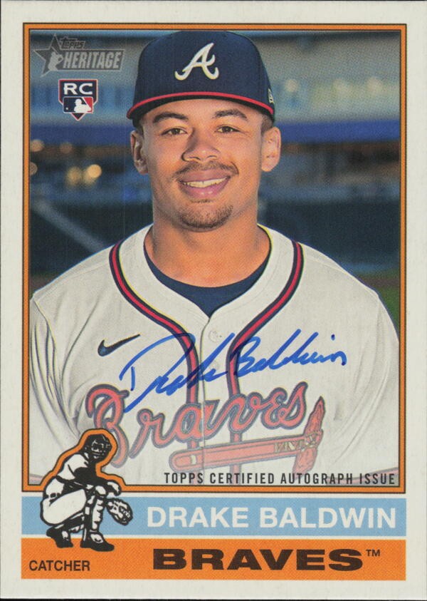 2025 TOPPS HERITAGE HIGH NUMBERS REAL ONE AUTO #ROA-DBA DRAKE BALDWIN RC BRAVES