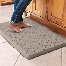 WISELIFE Anti-Fatigue Kitchen Mat 17.3"x28" Non-Slip Waterproof Foam Rug, Khaki