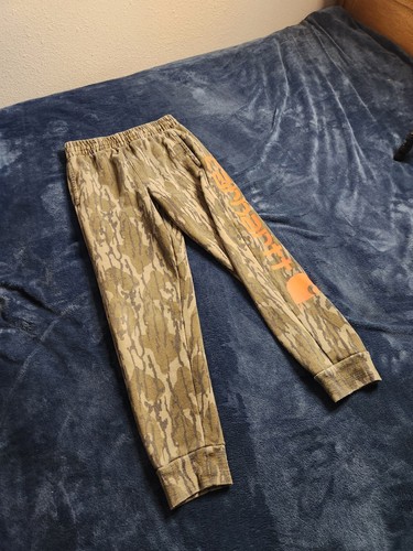 Carhartt Camo Sweatpants Joggers Youth Size Small Orange Fleece Lined Hunting - Picture 2 of 10