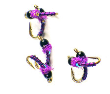 Mirage Frenchie Tungsten Nymphs UV Purple - Premium Trout Fly Fishing Flies #16