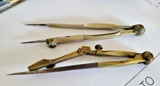 Antique HALDEN Brass & Steel Draughtsmans Compass & Dividers Very Rare