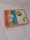 Vintage Peanuts Hallmark Bridge Playing Cards & Case Rainbow Snoopy Woodstock  — photo 7