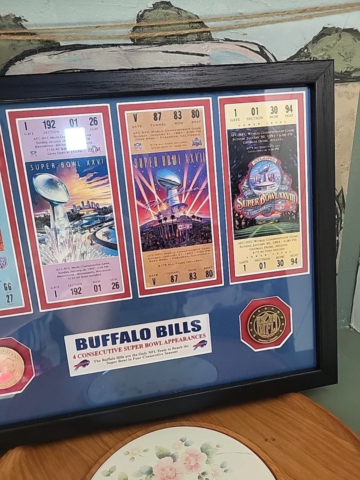 Buffalo Bills Суперкубок Появления Билет Монета Фото Как новый - Изображение 3 из 4