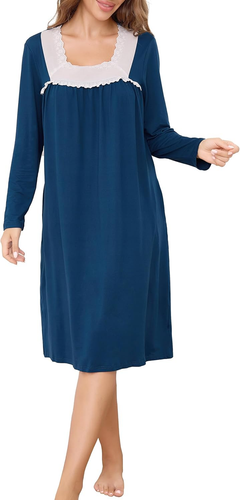 Camicia da notte da donna in puro cotone al 100%, stile vittoriano, pigiama da notte, abito da notte boho/camicia da notte - Italia