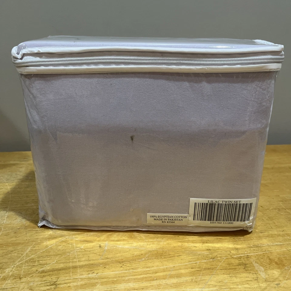 Nuevo juego de sábanas dobles Northern Nights lila 100 % algodón egipcio 2005 QVC Foto 2 de 4