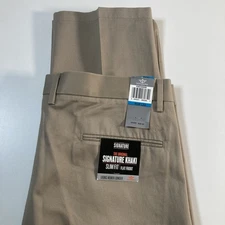 NEW DOCKERS Chino Pants 36x32 Signature Khaki Flat Slim Classic Stretch NWT