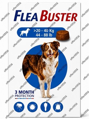 Flea And Tick Chewable Pill For 3 Months 44-88lb Mange Mites & Lice Original Pil