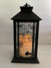 Halloween Spider  SpiderWeb Black Battery Operated Plastic Lantern