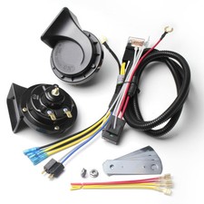 Waterproof Air Horn 12V Car Horn Loud Dual-Tone Electric Snail Horn Kit with ...