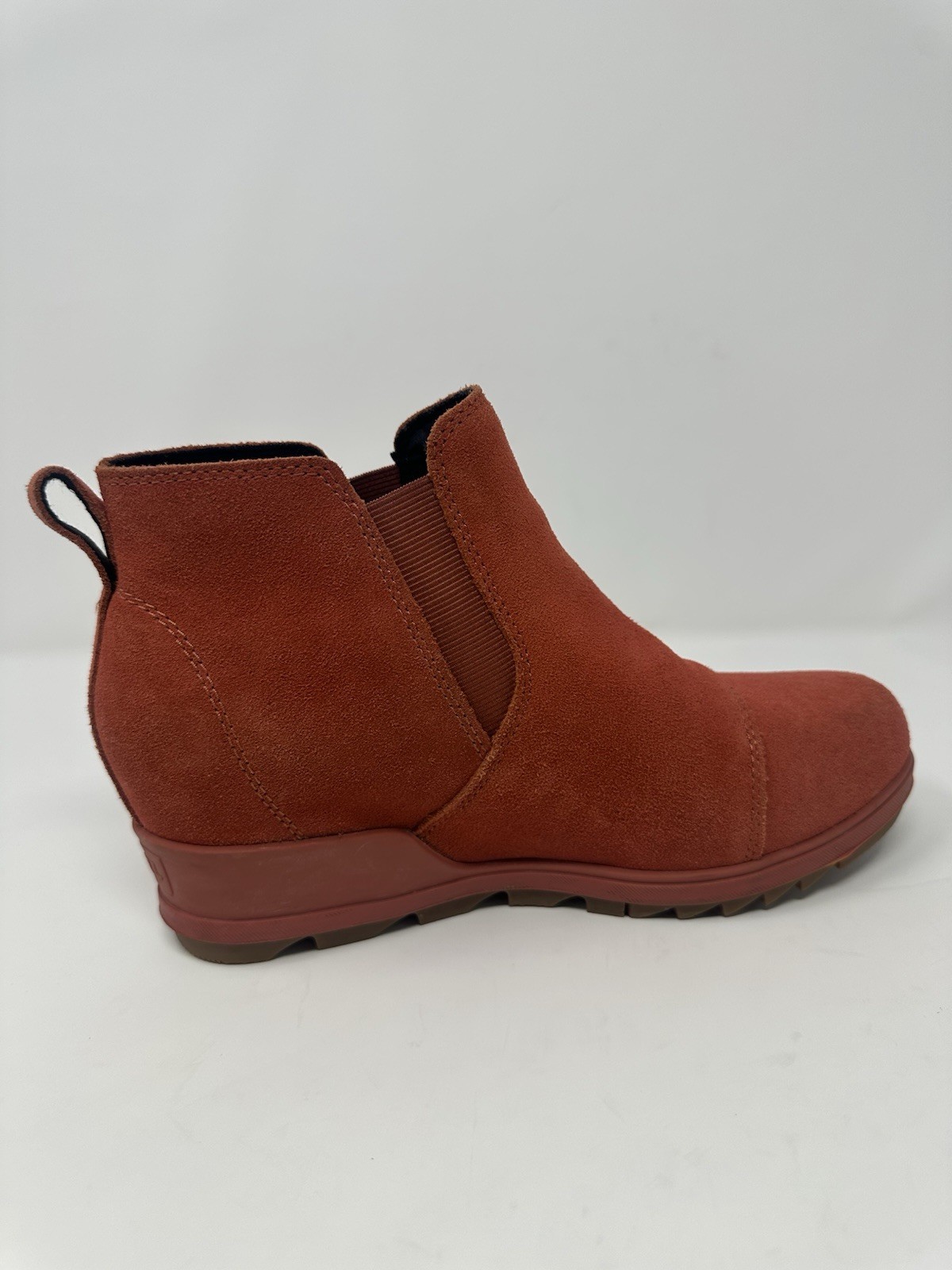 SOREL Evie Suede Waterproof Wedge Ankle Booties Burnt Orange Women Size 8