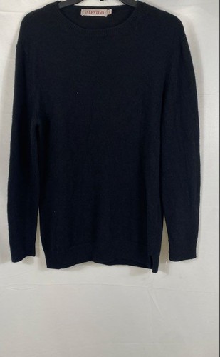 Valentino Men's Black Crew Neck Fine Knit Long Sleeve Sweater Sz XS