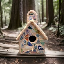 Vintage Folk Art Primative Church Bird House Homemade Made In USA