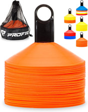 Pro Disc Cones Set of 50 - Agility Soccer Cones with Carry Bag and Holder for