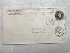 EN839 Envelope Postal Cover Columbia Valley Bank, Wenatchee WA