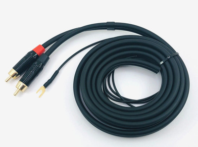 Aluminium Cinch Audiokabel mit Masse für Dual Electronics Plattenspieler