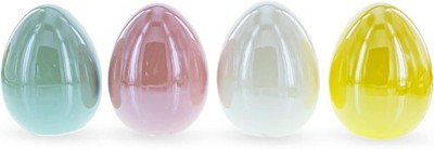 BestPysanky Set of 4 Multicolored Pearlized Ceramic Easter Eggs