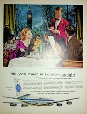 Original 1959 Vintage Print Ad: Ft. Pan Am's Deluxe President Special food Serv