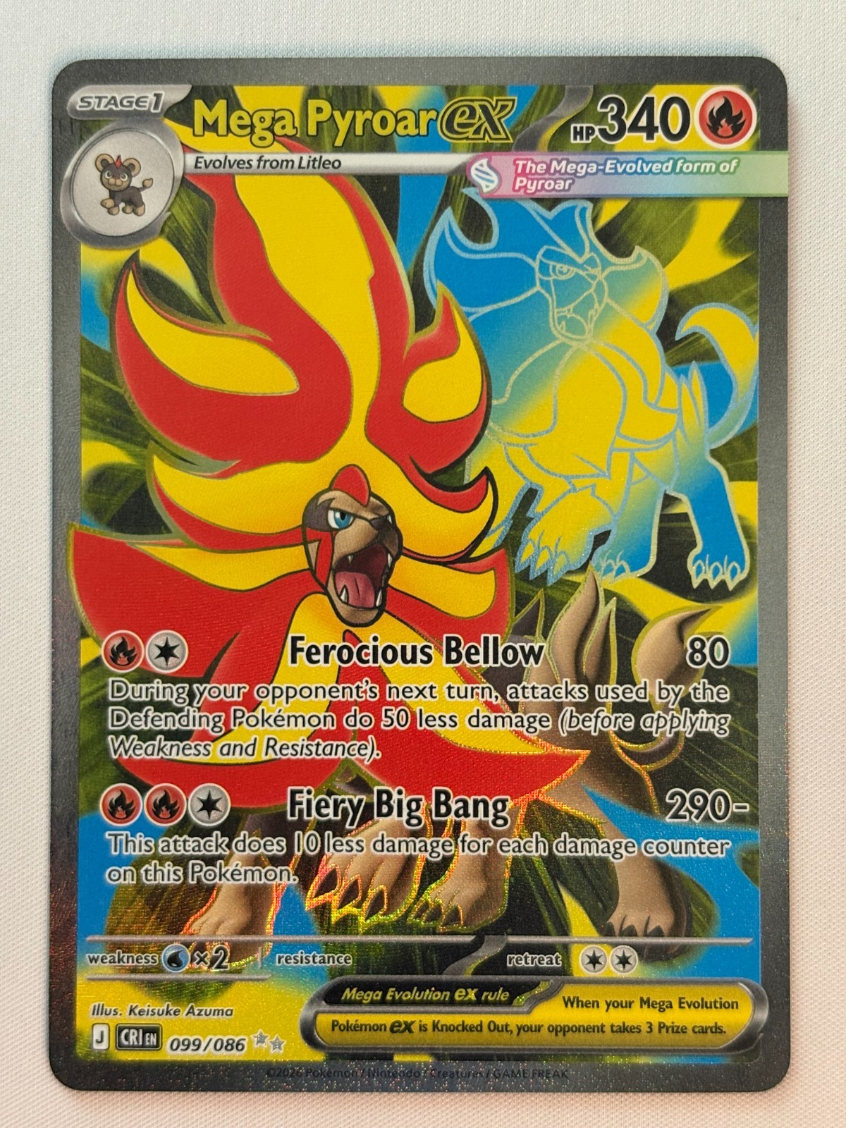 Mega Pyroar ex 099/086 -- Me04: Chaos Rising (NM)