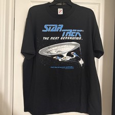 Vtg Star Trek Next Generation USS Enterprise Shirt Oneita Power 50 Size XL