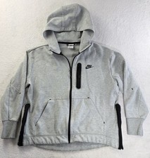 Nike Sportswear Tech Fleece Hoodie Womens M Gray Full Zip Crop Jacket Swoosh