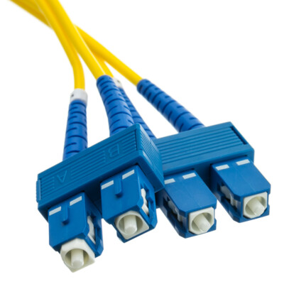 15 PACK LOT 5m SC-SC Duplex 9/125 OS2 Singlemode Fiber Cable OFNR Yellow 16FT