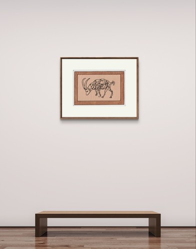 Pintura artística caligráfica inspirada en aves y animales diseño único de paredes e interiores - Imagen 3 de 3