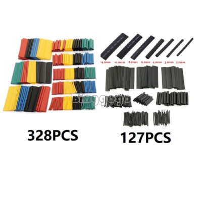 328/127PCS 2:1 Polyolefin Heat Shrink Tube Sleeve Wrap Wire Assortment NEW NEW