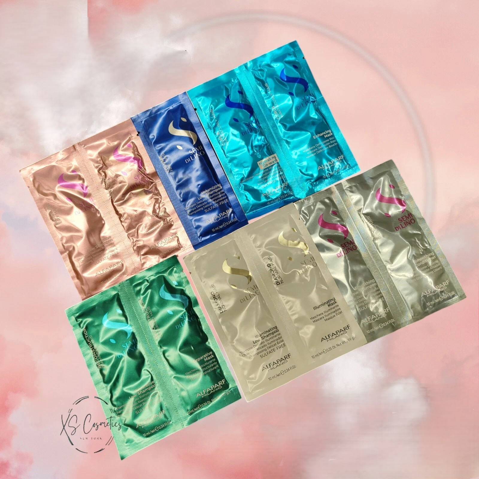 10 ШАМПУНЕЙ + МАСКА SEMI DI LINO ОТ ALFAPARF, 0,34 УНЦИИ/10 МЛ, ДОРОЖНАЯ ПАРТИЯ ИЗ 10 ШТУК