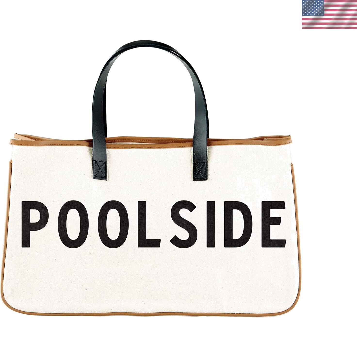 Artistic Canvas Tote Bag with Leather Handles 20x11 Stylish Carryall