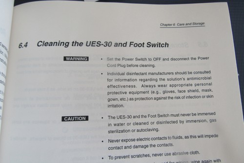 Olympus UES-30 Electrosurgical Instruction & Trouble Shoot Manual Foot Switch - Picture 11 of 13