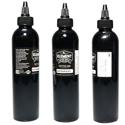 Nighthawk Black Tattoo Ink 8oz Bottle USA Outlining Lines Element Tattoo Supply