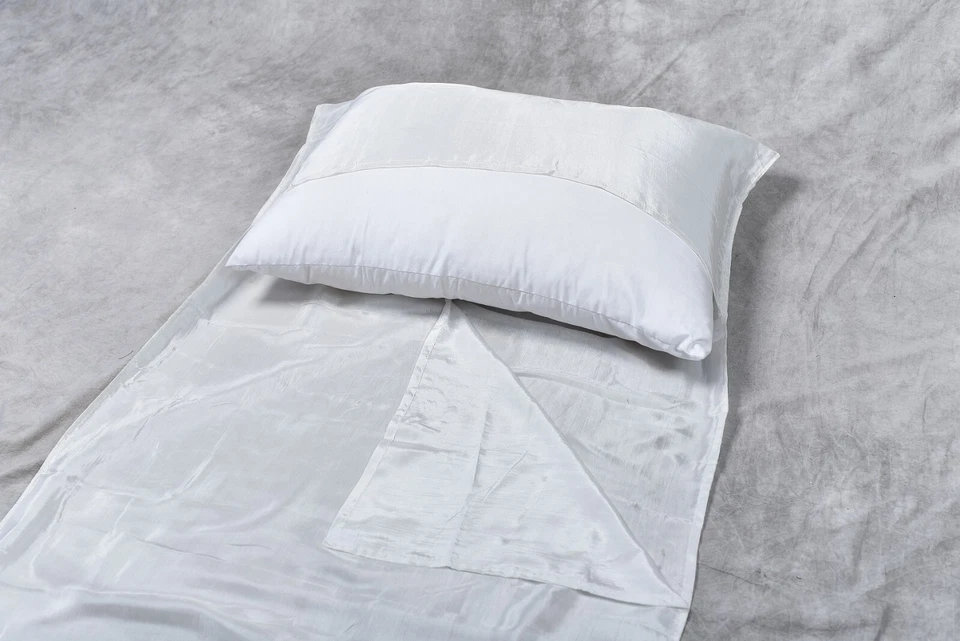 Single Pure Silk Sleeping Bag Liner for Camping Hiking Hostel Travel - Image 4 of 4