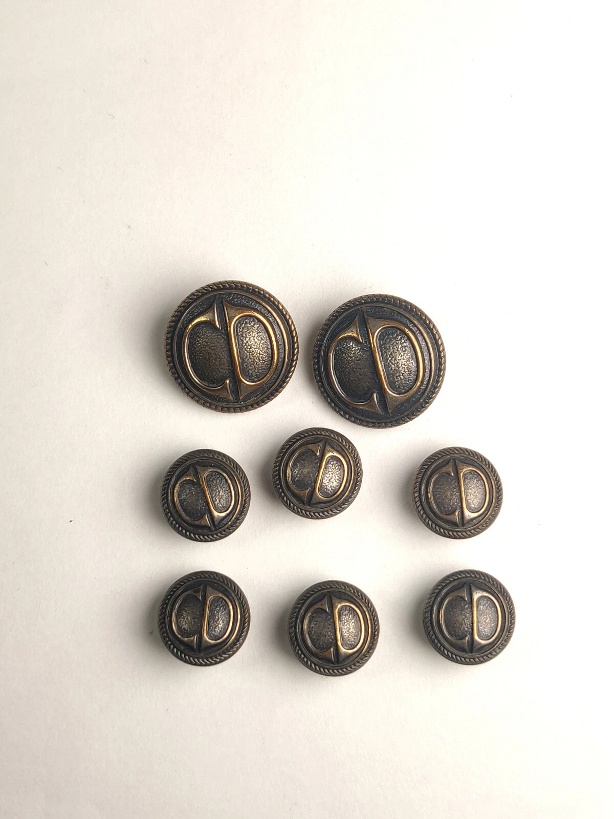 Christian Dior Monogram Set Pulsanti di Ricambio Gambo in Ottone (2) Frontale (6) Polsino