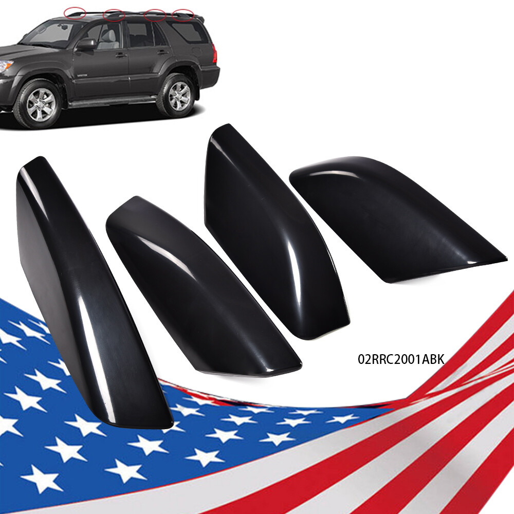 Black ABS Roof Rail End Covers For Toyota 4Runner (2003–2009) – Set Of 4, Direct Fit
