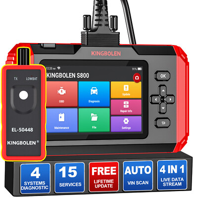 2026 KINGBOLEN S800 OBD2 Car Scanner Diagnostic Tool Engine ABS SRS Code Reader
