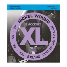 D'Addario EXL190 Nickel Wound Bass Guitar Strings; Long Scale gauges 40-100