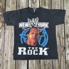 VTG The Rock WWF double sided T Shirt Medium Dwayne Johnson